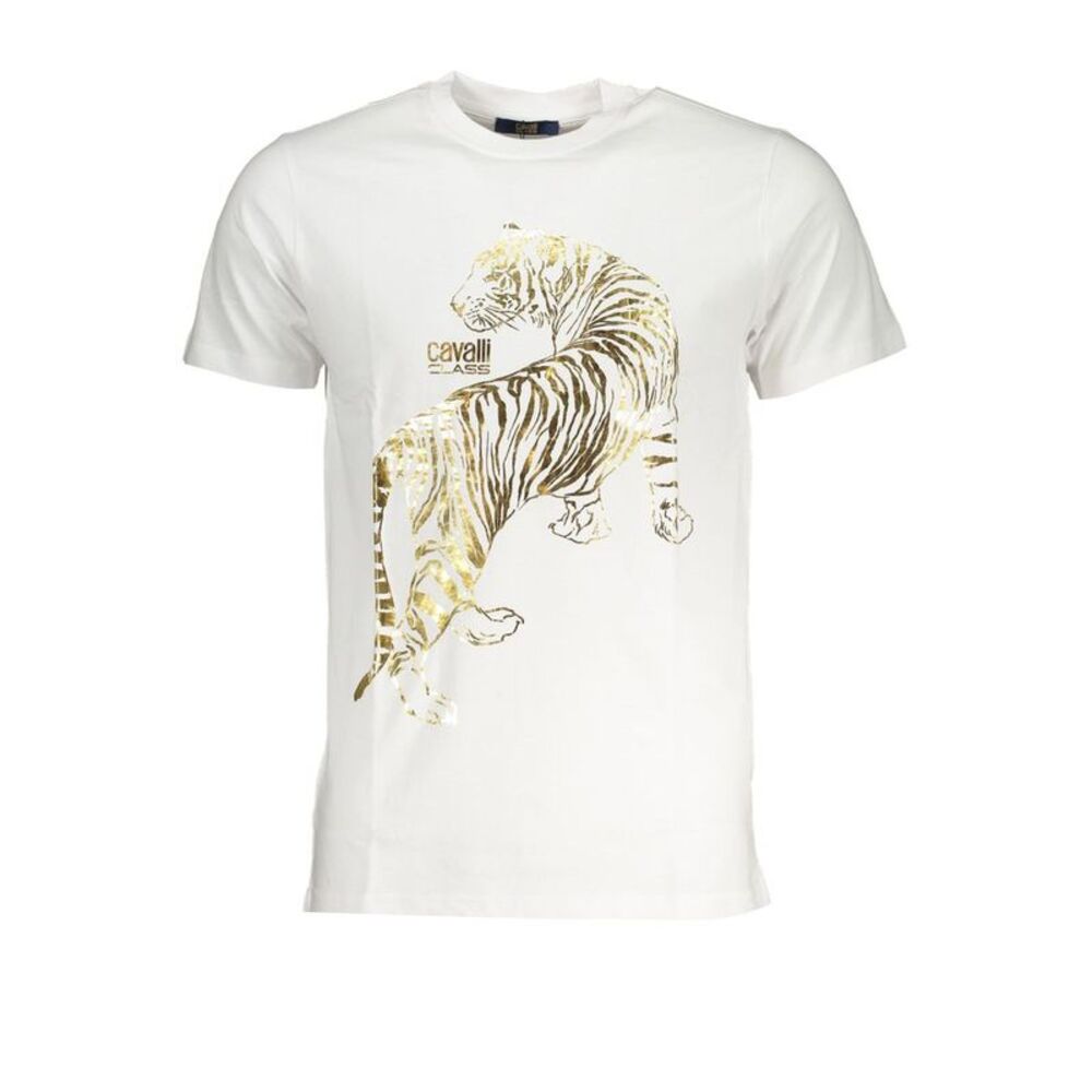 Cavalli Class Bianco Cotton Men Men's T-Shirt